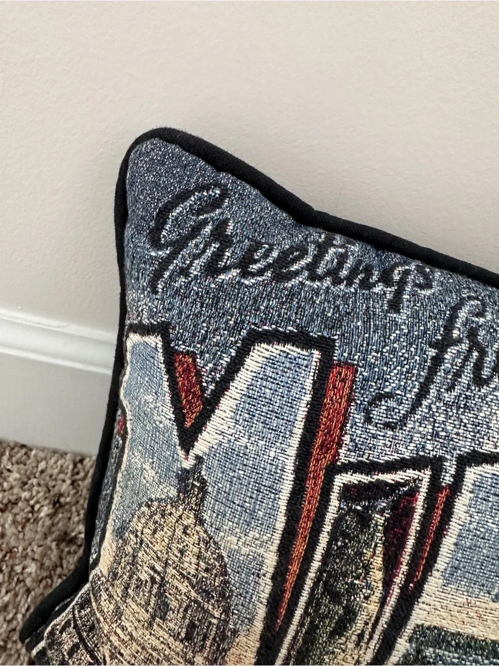 Greetings From Minnesota Tapestry Throw Pillow Gift Home Accent Country Retro